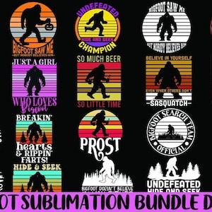 Bigfoot Sublimation Design Bundle-- Digital File, Bigfoot Bundle, Bigfoot Graphics, Bigfoot T-Shirt, Cut file, Bigfoot Cup, Digital Download