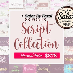The Script Collection Bundle - Planner Fonts - Farmhouse Font, Calligraphy Font, Cursive Font, Cricut Font - Goodnotes Font - Procreate Font