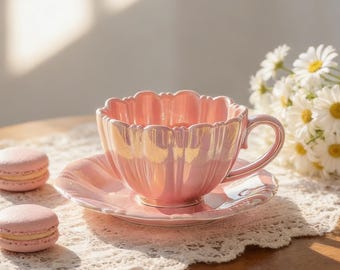 ヴィンテージ ティーセット ヴィンテージ 磁器 スラブ磁器 ピンク