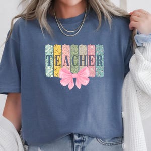 Comfort Colors® Floral Teacher Shirt Cute Teacher Gift Spring Floral Teacher Tee Gift for Teacher Teaching Shirt Teacher Appreciation Gift
