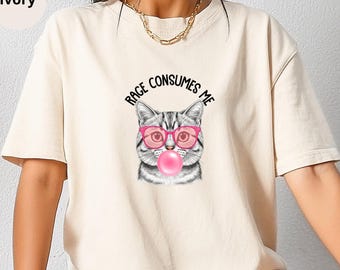 Rage Consumes Me Cat T-Shirt: Funny Meme Graphic Tee