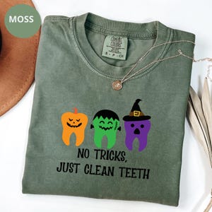 Comfort Colors Geister Krankenschwester Shirt: Gruseliges Halloween Zahnpflege T-Shirt