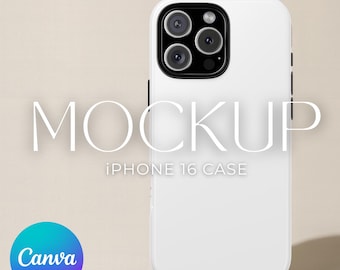 Cute Phone Case Mockup Canva Template iPhone Case Mockups iPhone 16 Case Mockup Halloween Tough Phone Print on Demand Printify Aesthetic