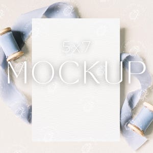 Modern Blue Wedding Invitation Mockup 5x7 Invite Mockup Bridal Shower Wedding Invitation Mock Up Card Mockup Canva Photoshop PSD Engagement