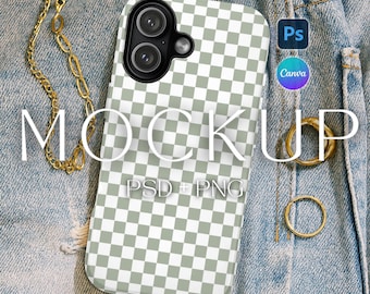 Bonita maqueta de funda de teléfono, plantilla de Canva, maquetas de fundas para iPhone, maqueta de funda para iPhone 17, maqueta de funda resistente para teléfono para impresión bajo demanda Printify