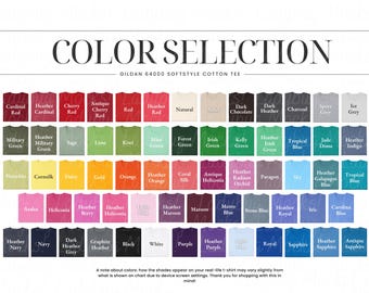 Ultimate Editable Gildan 64000 Color Chart Mockup Canva Template G640 Gildan Color Chart Gildan Softstyle TShirt Color Guide