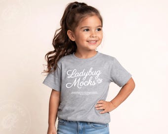 Heather Rabbit Skins 3321 Mockup Toddler T Shirt Mockup for Print on Demand Canva Kids Heather Mock Printify Mockup
