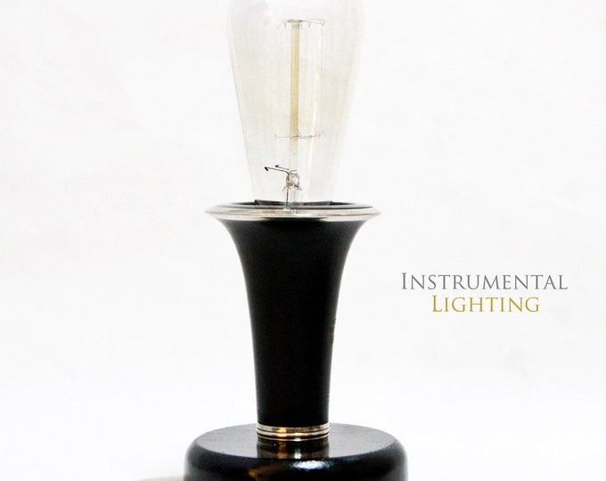 Bell Lamp Round Wood Base Etsy