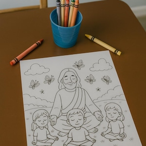 Meditating with Jesus Coloring Page