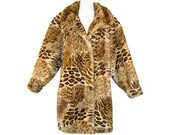 Faux Fur Coat, Luxurious Animal Print, Niedieck, Germany, Vintage 1980s