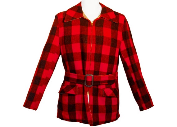 Vintage Plaid Jacket, Wool, Buffalo Check Plaid, … - image 1