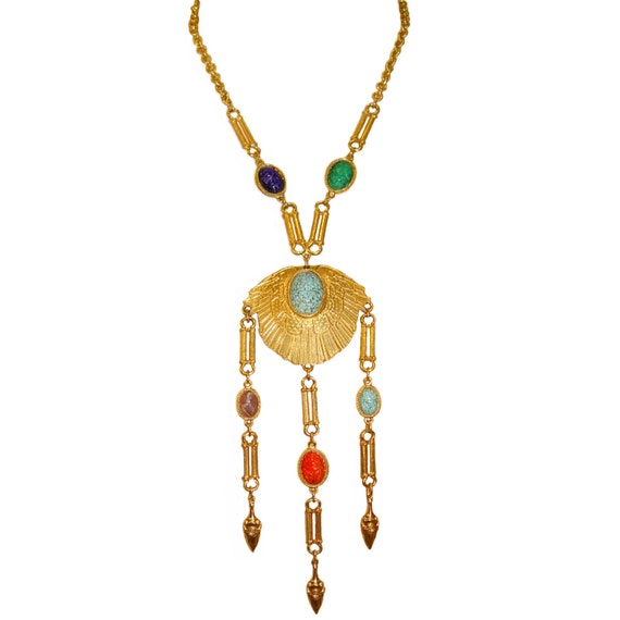 Vintage Necklace, Accessocraft, Egyptian Revival … - image 1