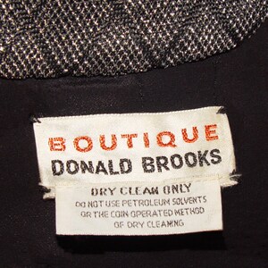 Donald Brooks Dress, Silver Metallic and Black Diamond Pattern, Rare, Vintage 1970s Disco Chic, Studio 54 image 5
