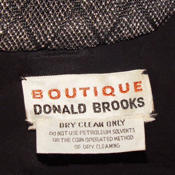 Donald Brooks Dress, Silver Metallic and Black Di… - image 5