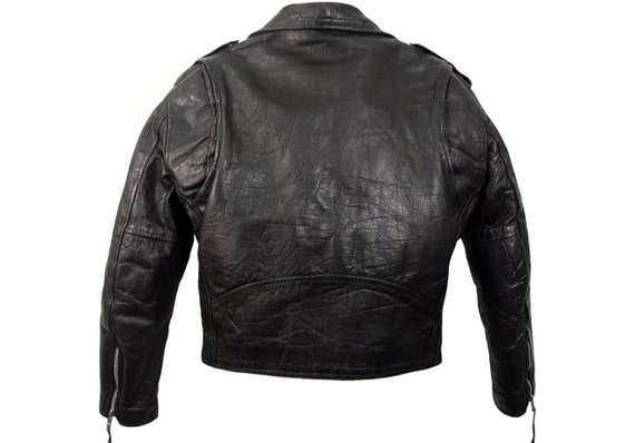 Leather Motorcycle Jacket, Biker, Punk Rock, Vint… - image 2