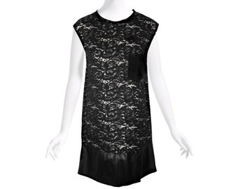 Vintage Phillip Lim Dress, Leather and Lace, Chic Mod Style