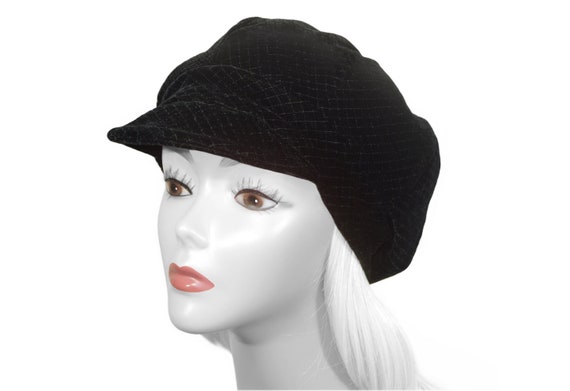Vintage Hat, Emme, Adorable Quilted Black Velvet,… - image 2