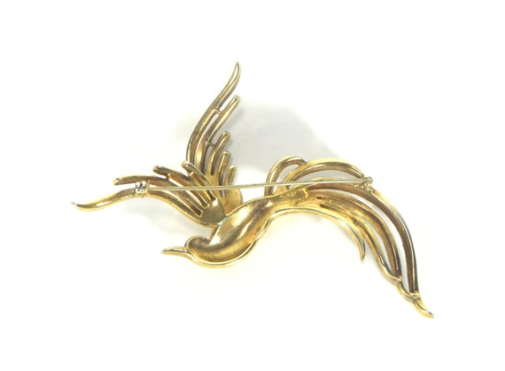 Vintage Trifari Brooch and Earrings, Bird of Para… - image 4