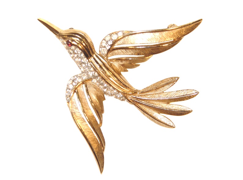 Vintage 1960s Vintage Trifari Bird Brooch Signed