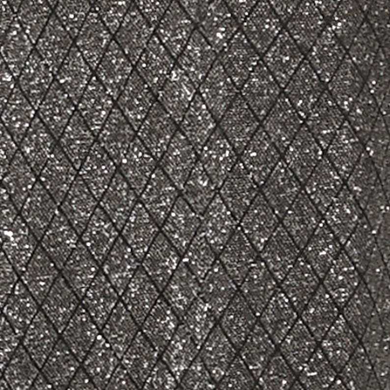 Donald Brooks Dress, Silver Metallic and Black Diamond Pattern, Rare, Vintage 1970s Disco Chic, Studio 54 image 4