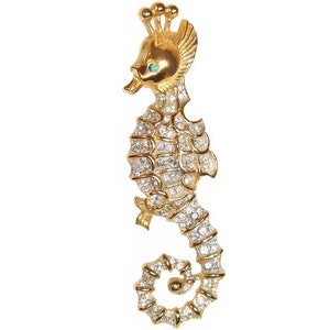 Kenneth Lane Brooch, Seahorse, KJL , Gesigneerd, Zeldzaam, Verzamelobject, vintage jaren 60