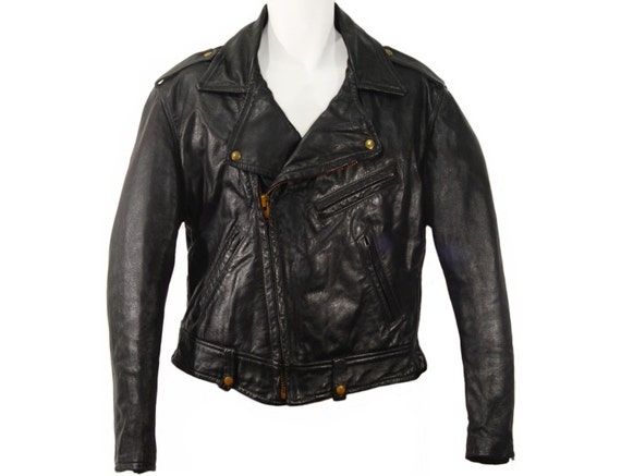 Vintage Leather Jacket, Taubers, Motorcycle, Coll… - image 1