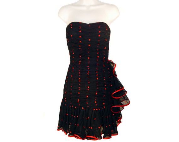 black dress red hearts