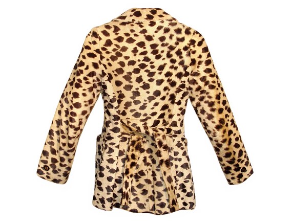 Vintage Cheetah Jacket, Faux Fur, Late 1950s to E… - image 4
