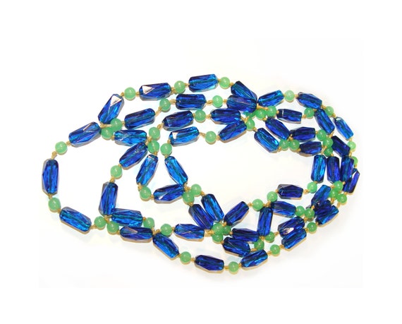 Vintage Beaded Necklace, Art Deco French Flapper … - image 3