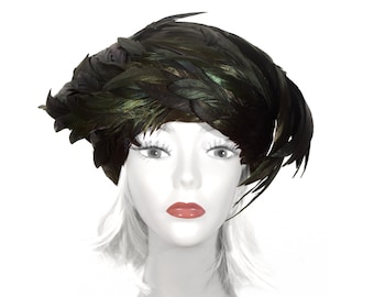 Vintage Jack McConnell Hat, Ultra Glam, Styled By Red Feather Label, One Of A Kind, Rare, Collectible, Vintage 1960s