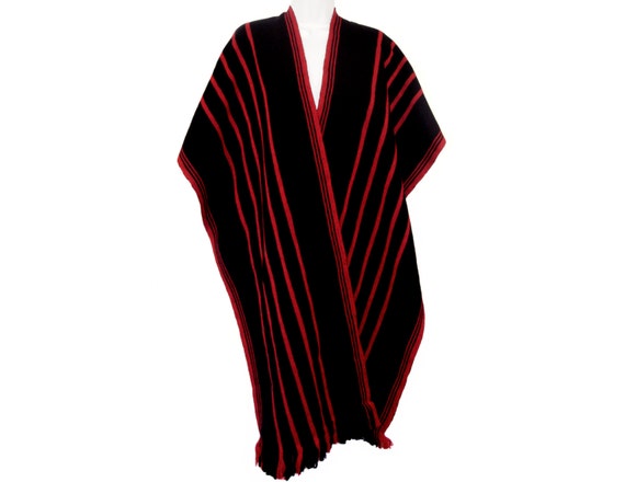 Vintage Cape, Serape, Southwestern, Graphic Red an