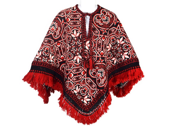 ジャケット・アウター Vintage 60's Wool Hooded Poncho Cape Vintage Johnson Woolen Mills Wool Cape Poncho USA Plaid - Etsy