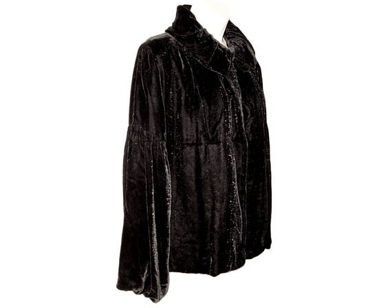 Vintage Velvet Jacket, Flapper, Iridescent Velvet… - image 2