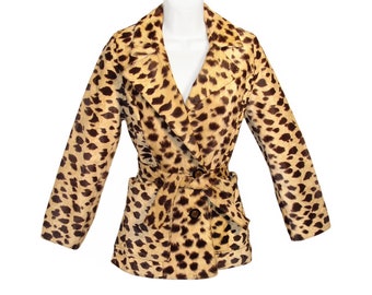 Vintage Cheetah Jacket, Faux Fur, Late 1950s to Early 1960s