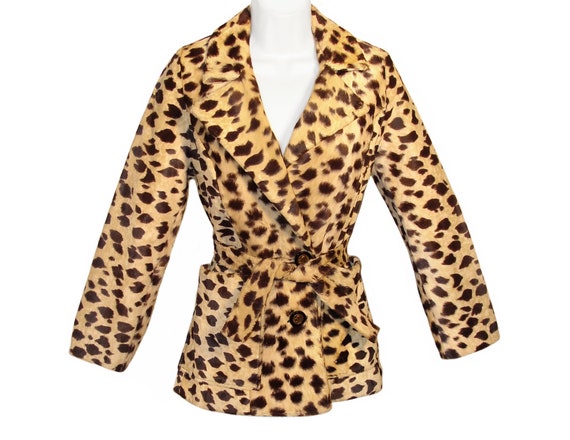 Vintage Cheetah Jacket, Faux Fur, Late 1950s to E… - image 1