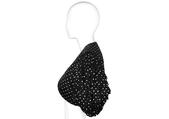 Vintage Bolero Jacket, Black and White Polka Dots… - image 3