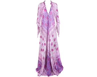 Vintage Boho Dress, Sultana By Adini, Vintage Caftan, Gorgeous Metallic Woven fabric, Rare, Collectible, Vintage late 1960s