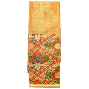 Silk Kimono Obi, Antique, Kyoto, Beautiful Floral Pattern