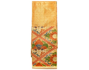 Silk Kimono Obi, Antique, Kyoto, Beautiful Floral Pattern