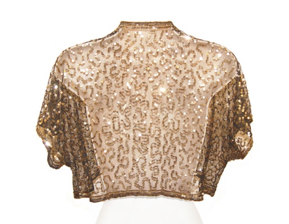 Sequin Bolero Jacket, Stunning Art Deco, Made In … - image 3