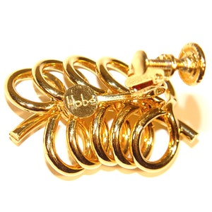 Vintage Hobé Bracelet and Earring Set, Golden Links, Modernist, Rare, Signed, Vintage 1960s image 5