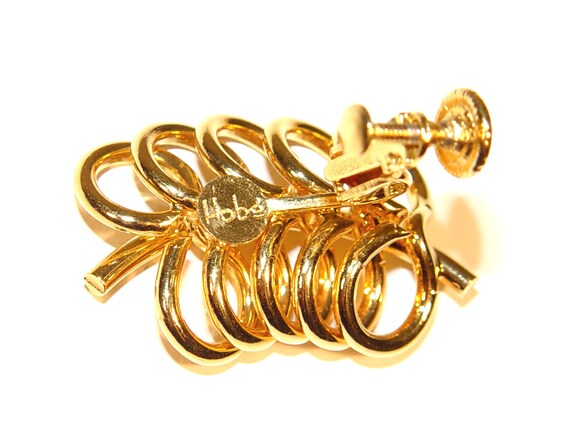 Vintage Hobé Bracelet and Earring Set, Golden Lin… - image 5