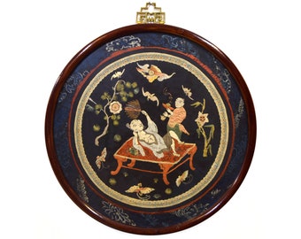 Antique Chinese Silk Embroidery, Wonderful Imagery, One of a Kind, Rare