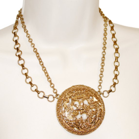 Vintage Necklace, Napier Medallion Necklace, Sign… - image 3