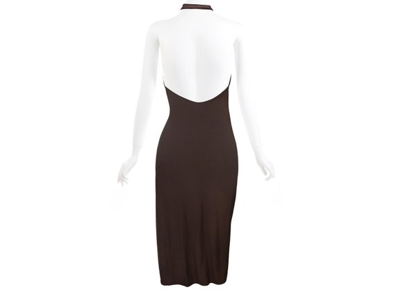 Vintage Gucci Dress. Luxurious Chocolate Brown Ba… - image 3