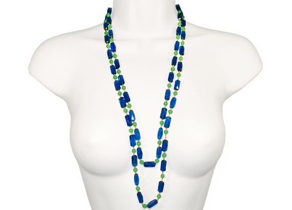 Vintage Beaded Necklace, Art Deco French Flapper … - image 1