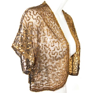 Sequin Bolero Jacket, Stunning Art Deco, Made In France, Rare, Collectible, Vintage 1930s image 2