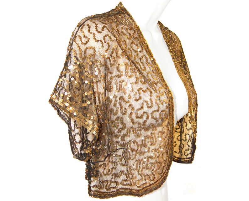 Sequin Bolero Jacket, Stunning Art Deco, Made In France, Rare, Collectible, Vintage 1930s image 2