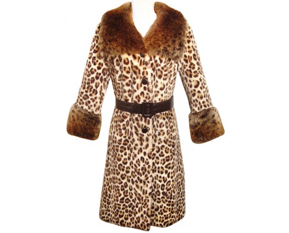 Vintage Leopard Coat, Faux Fur, Hollywood Glamour… - image 1