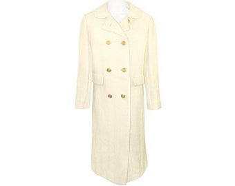 Vintage Wool Coat, Luxurious Cream Wool, Elegant Classic Mod Style, I. Magnin, Vintage 1960s